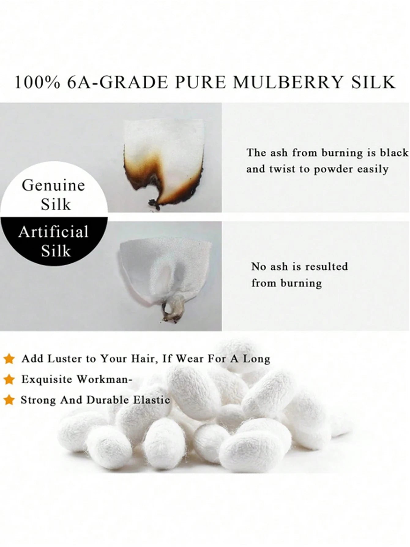 100% Mulberry Silk Hair Scrunchie